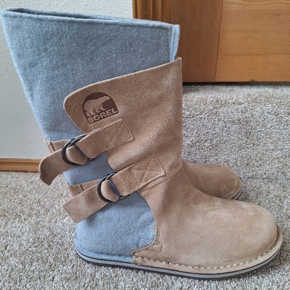 NWOT Sorel Chipahko Unisex Felt And Suede Boot Tan/Gray Size Men 6 Wm 8 - Picture 5 of 8
